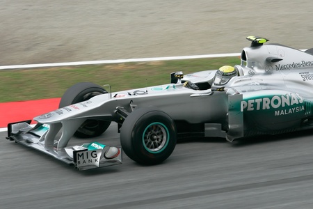 SEPANG, MALAYSIA - APRIL 8: Close-up of Nico Rosberg of Mercedes F1 Team at PETRONAS Malaysia Grand...