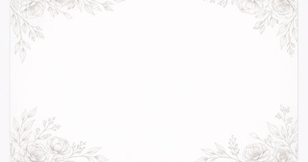 floral frame on white background with copy space for text or imageの写真素材