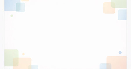 Abstract colorful geometric shapes on white background with copy space for text.の写真素材