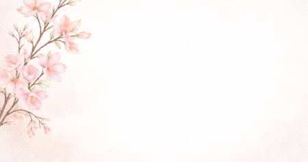 Cherry blossom watercolor background. Cherry blossom watercolor backgroundの写真素材