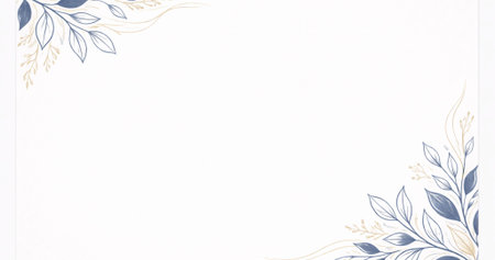 Floral background with leaves and branches. Template for wedding invitation or greeting card.の写真素材