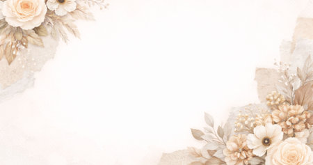 Vintage floral background with copy space for text or image. Vintage style.の写真素材