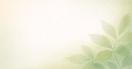 green leaves background in soft color and blur style on mulberry paper textureの写真素材