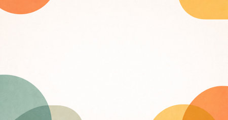 colorful circles on white paper background with copy space for text or imageの写真素材