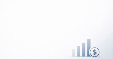 Business graph with dollar symbol on white background. 3d rendering.の写真素材