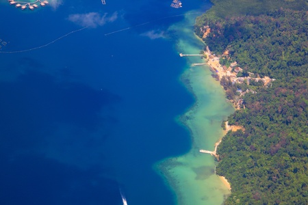 Aerial view of Gaya Island, Sabah, Malaysia