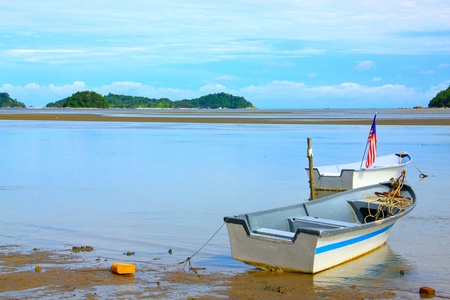 Beautiful landscape during morning time at Kinarut Beach, Kota Kinabalu, Sabah, Malaysiaの写真素材