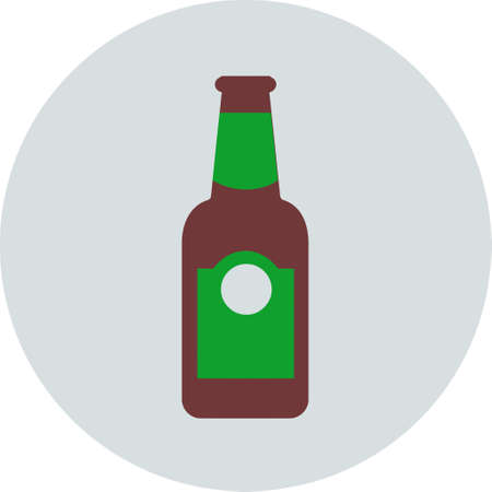 Beer Bottle Icon Flat.on the white background.の写真素材