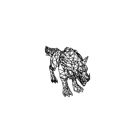 Line Art design of Wolfのイラスト素材