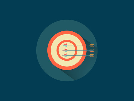 A Vector image of the arrow is exactly on the target. Vector illustrationのイラスト素材