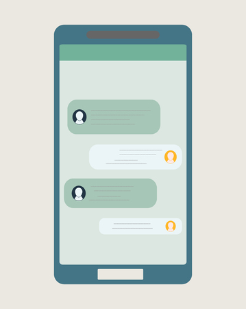 A Vector illustrations dialogue chat Social Networking Mobileのイラスト素材