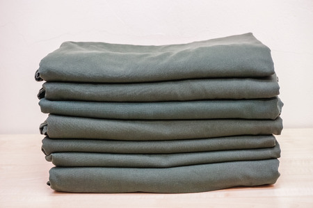 green wrapper isolated on white backgroundの写真素材