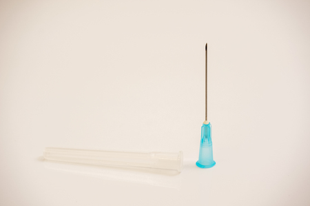 hypodermic needle isolated with white backgroundの写真素材