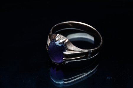men ring isolated on blackの写真素材