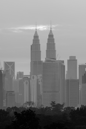 kuala lumpur, malaysia - october 19, 2019 : beautiful sunrise over kuala lumpur city skylineのeditorial素材