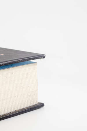closeup shot of a book on white background