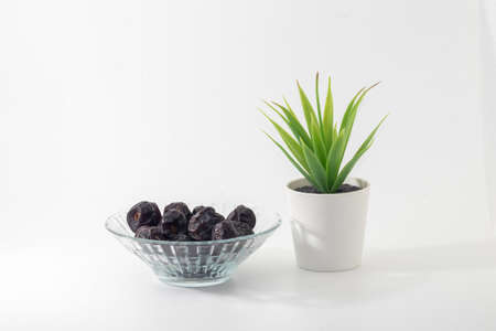 closeup shot of a dates isolated on white background.conceptual image of islamic culture