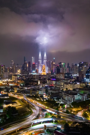 beautiful view of kuala lumpur, malaysia city skylineの写真素材