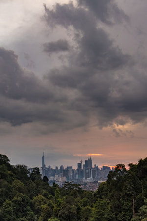 beautiful view of kuala lumpur, malaysia city skylineの写真素材