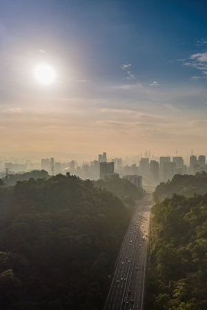 beautiful view of kuala lumpur, malaysia city skylineの写真素材