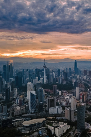 beautiful view of kuala lumpur, malaysia city skyline