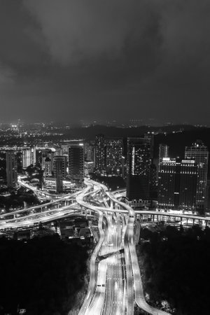 aerial view of beautiful kuala lumpur city.kuala lumpur is a heart of malaysiaの写真素材