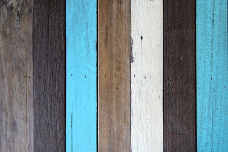 The brown, white and blue wooden background.の写真素材