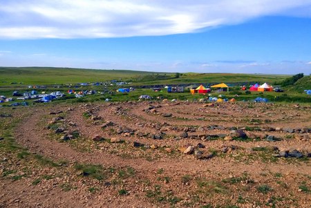 Travel to Arkaim, Russia. The view from the hill.の写真素材