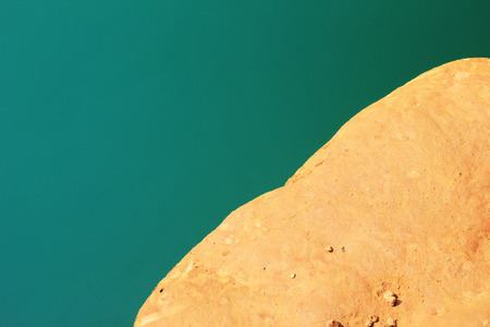 Travel to Chiang Mai, Thailand. Top view on a surface of the blue water and a coast in the Thai Grand Canyon.の写真素材