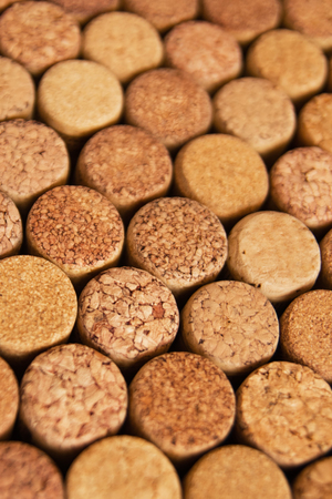 Background from textured wine corks closeup.の写真素材