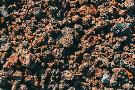 Detail of volcanic rocks on the groundの写真素材