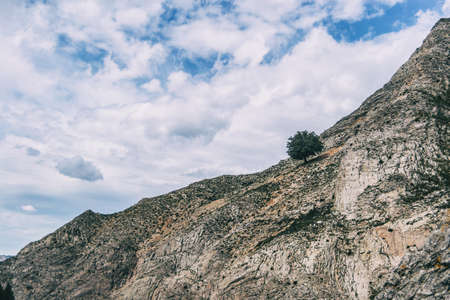 cloudy day in the mountains of the natural park of the ports, in tarragona (spain). Photograph taken...