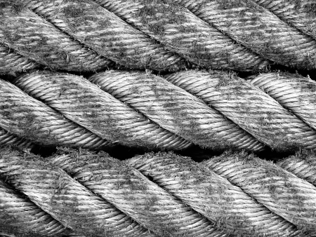 Closeup dirt rope with black and white