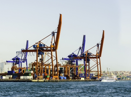 Cranes and cargo containers at Haydarpasa port   Istanbul