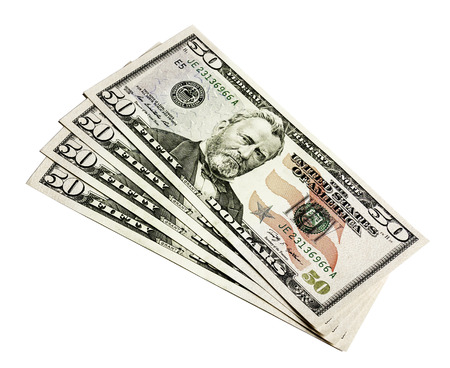 US Cash on white
