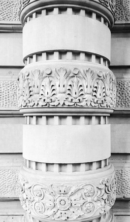Carving on stonework in Manhattan New Yorkの写真素材