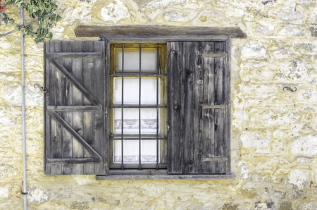 Window of a wooden hutの写真素材