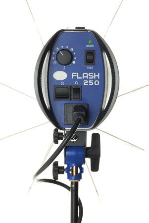 Professional studio impulse light with umbrellaの写真素材