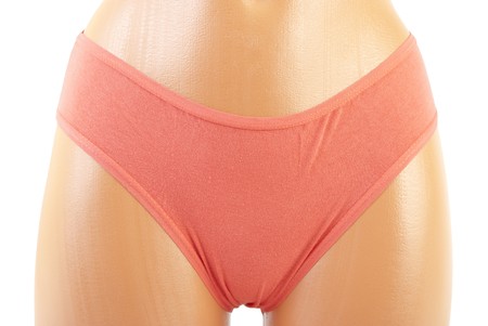 Female panties on mannequin. Isolated on white backgroundの写真素材