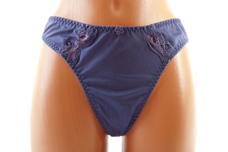 Female panties on mannequin. Isolated on white backgroundの写真素材