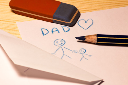 a kind sketch by a children to his Dadの写真素材