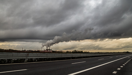 smocke from the chimneys of an industryの写真素材