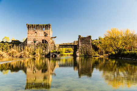 an ancient castle in the italian countrysideの写真素材
