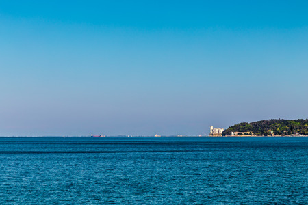 evening on the shoreline of Triesteの写真素材