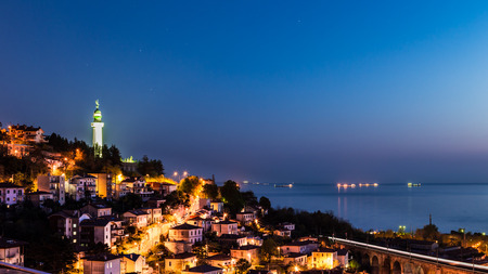 evening in the bay of Triesteの写真素材