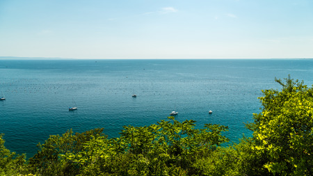 Canovella Beach in Trieste Gulf in a sunny day of Augustの写真素材