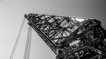 An ancient crane named "Ursus" in the port of triesteの写真素材