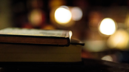 Old books in an old libraryの写真素材