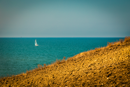 summer day at the seashore, Abruzzo, Italyの写真素材