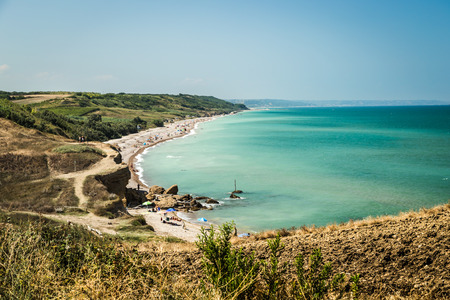 summer day at the seashore, Abruzzo, Italyの写真素材